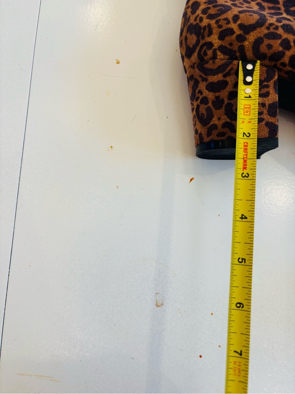 Leopard Print Over-the-Knee Boots in Brown Size 11 Wide Boots Height 18.5 - Picture 7 of 9